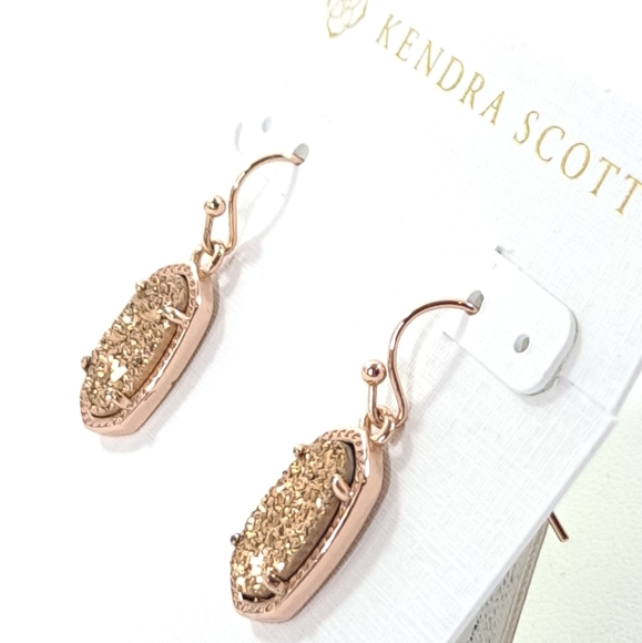 Kendra Scott Lee Earrings in Rose Gold Drusy Drop - Picture 5 of 6